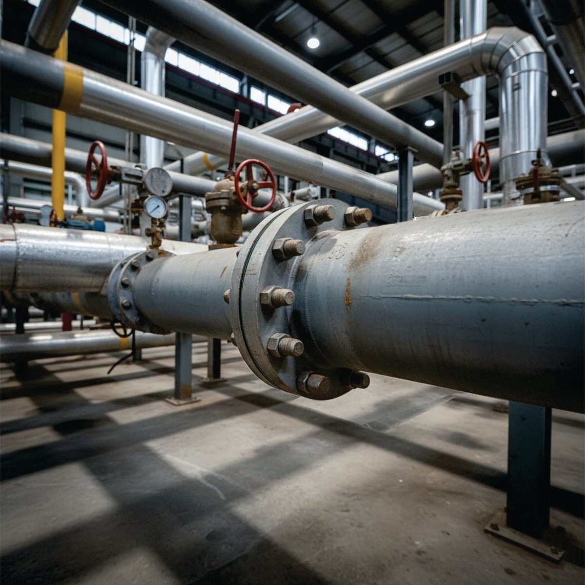 Tubulação industrial com juntas TOP TEC